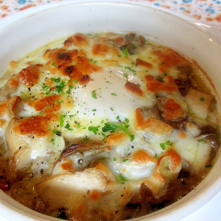 きのこと卵のチーズ焼き レシピ 作り方 By Mococo05 楽天レシピ